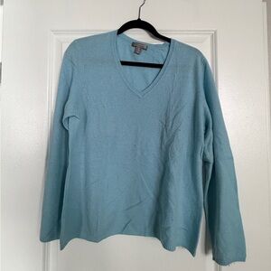 Charter Club Sky Blue V-Neck Sweater